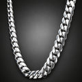 Men's 14mm Heavy 999 Pure Silver Curb Chain Necklace