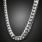 Men's 14mm Heavy 999 Pure Silver Curb Chain Necklace