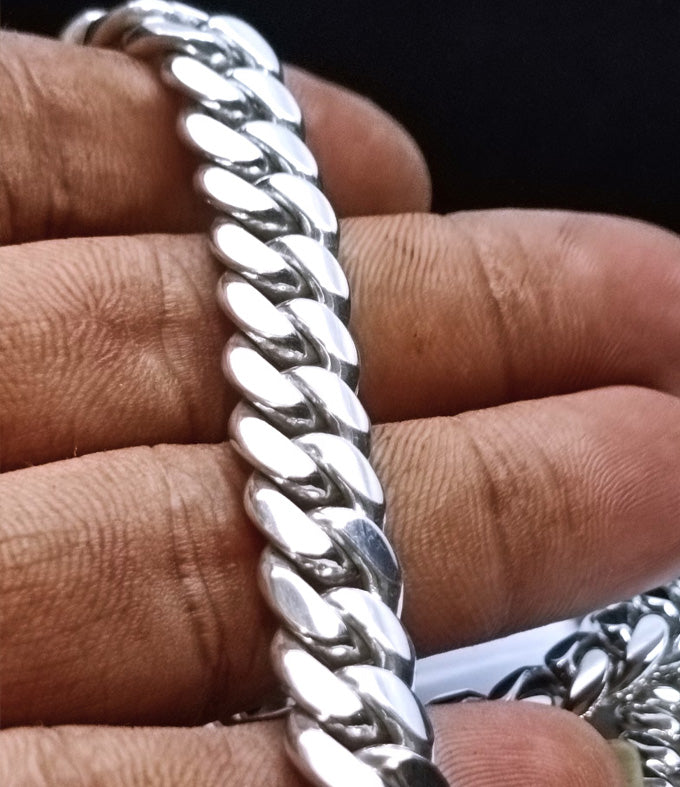 14 mm Curb chains, 999 silver chain, Men's silver Necklace