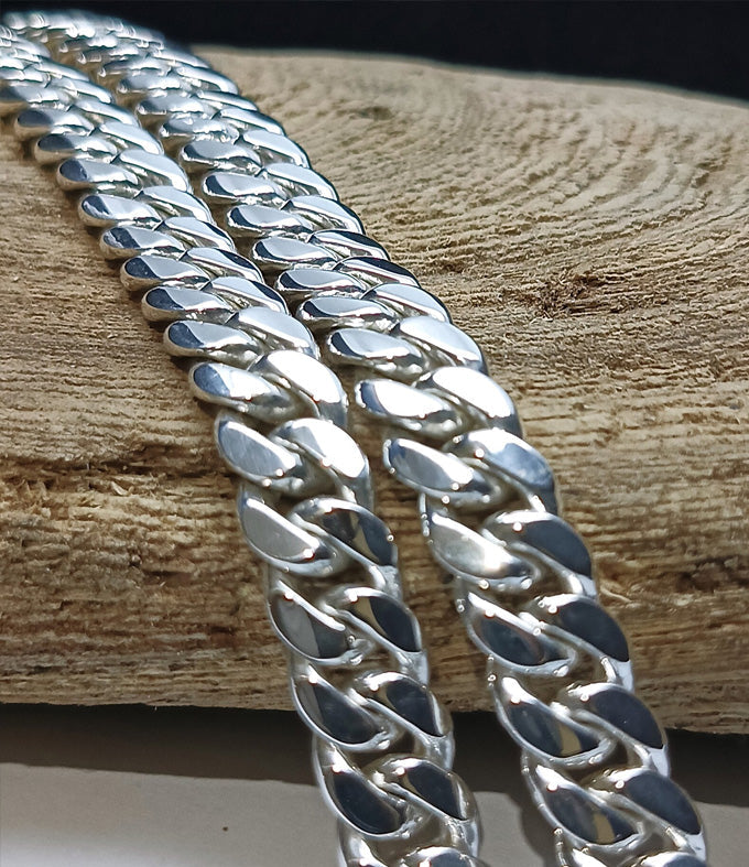 14 mm Curb chains, 999 silver chain, Men's silver Necklace
