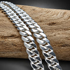 Men's 14mm Heavy 999 Pure Silver Curb Chain Necklace