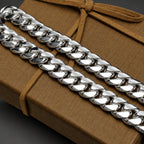 Silver chain bracelet on a brown gift box