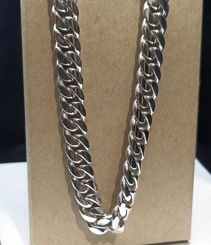 14 mm Curb chains, 999 silver chain, Men's silver Necklace