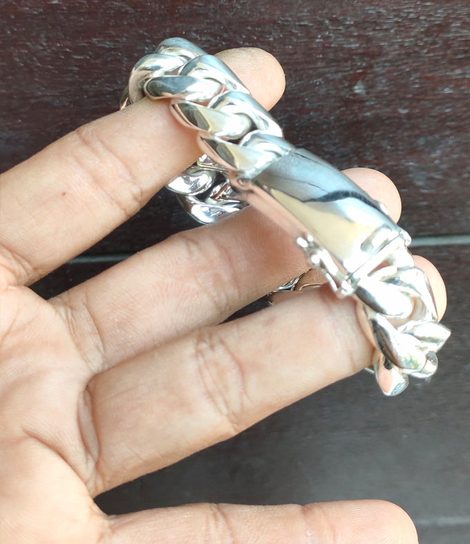 14 mm Curb chains, 999 silver chain, Men's silver Necklace