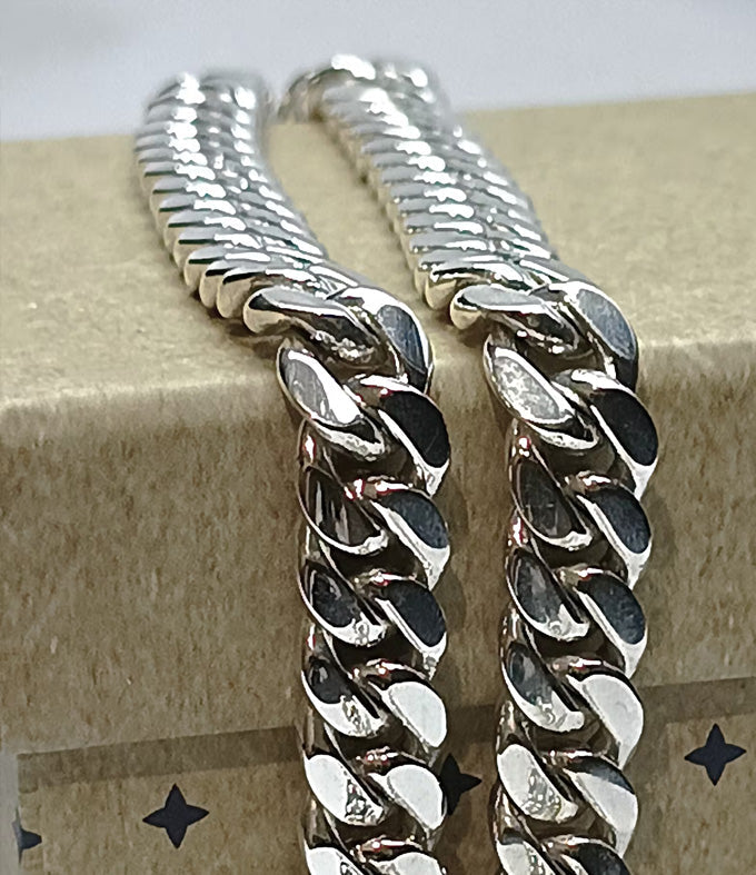 16mm Curb Chain Necklace: Handmade 999 Solid Silver Bali Chain