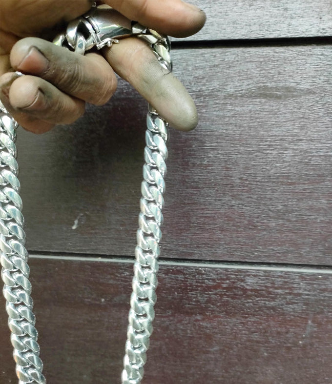 16mm Curb Chain Necklace: Handmade 999 Solid Silver Bali Chain