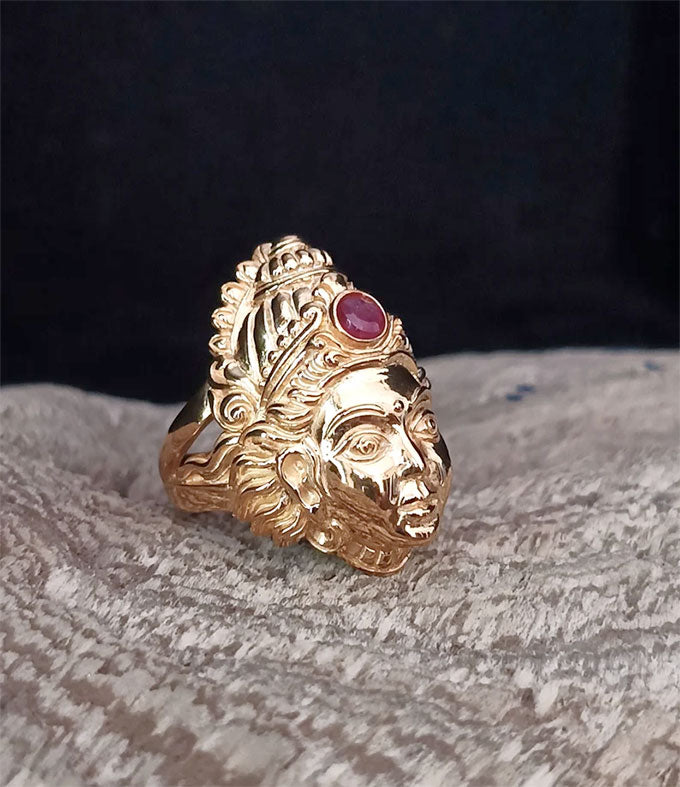 18k Gold plating, Goddess ring, Hindu goddess, gifts jewelry.