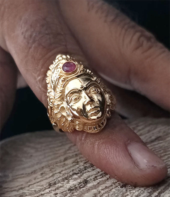 18k Gold plating, Goddess ring, Hindu goddess, gifts jewelry.