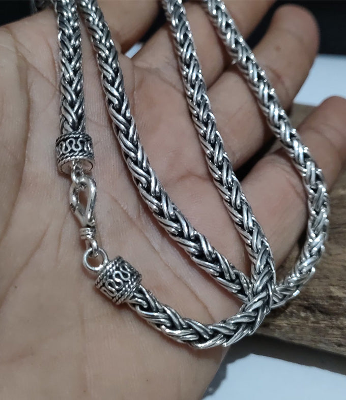 5mm 999 Pure Silver Foxtail Chain - Bali Silver Necklace