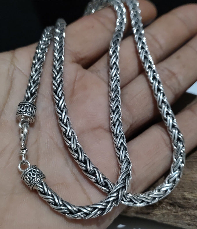 5mm 999 Pure Silver Foxtail Chain - Bali Silver Necklace