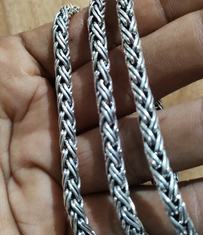 5mm 999 Pure Silver Foxtail Chain - Bali Silver Necklace