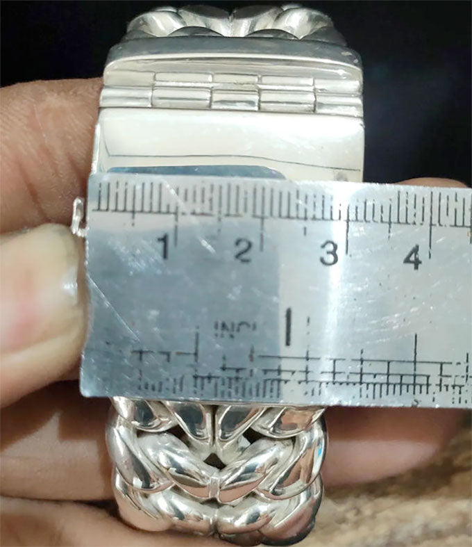 999 Pure Silver Curb Chain Bracelet - 30mm Wide Heavy Men's Bracelet