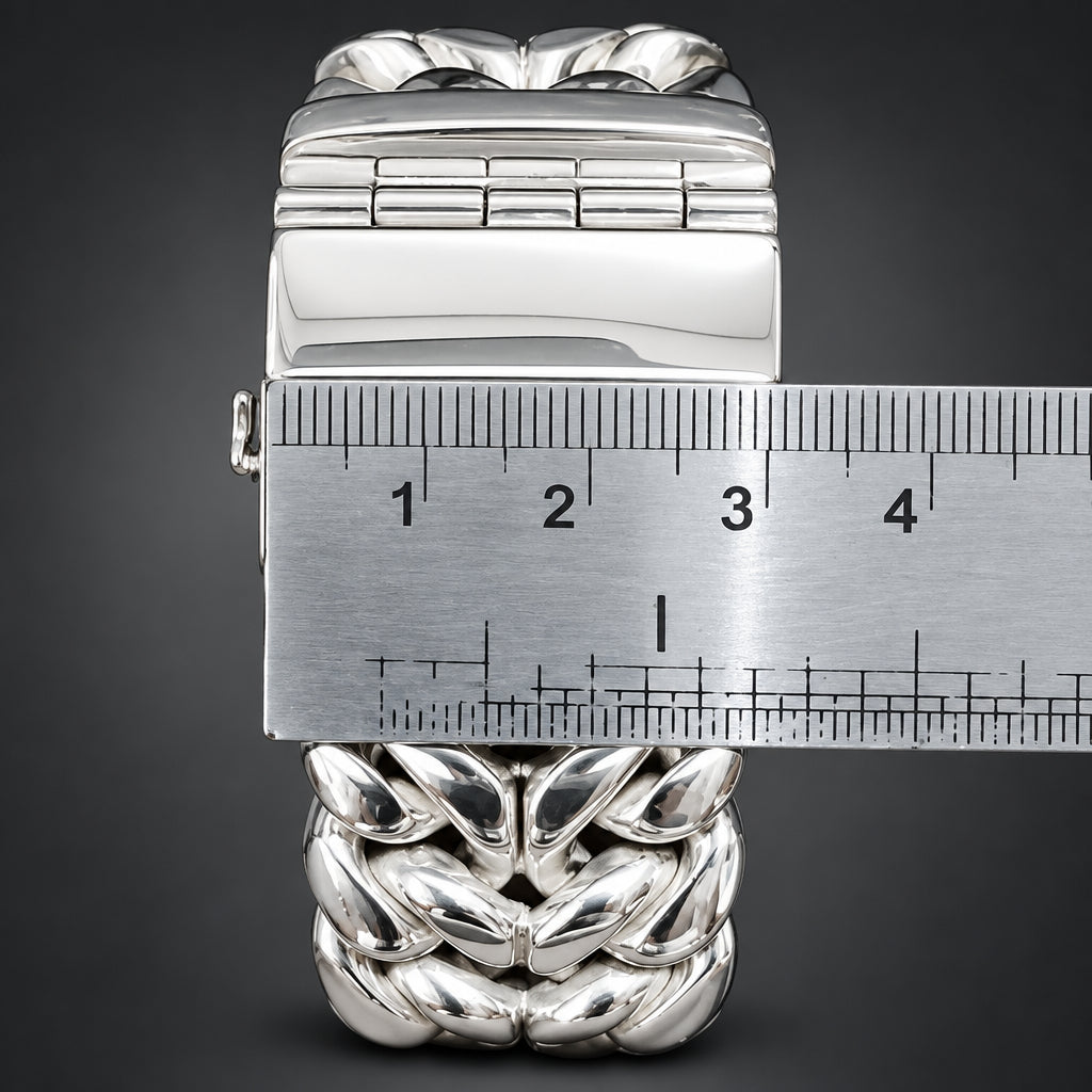 30mm Heavy 999 Pure Silver Curb Chain Bracelet for Men