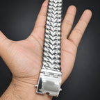 30mm Heavy 999 Pure Silver Curb Chain Bracelet for Men
