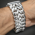 30mm Heavy 999 Pure Silver Curb Chain Bracelet for Men