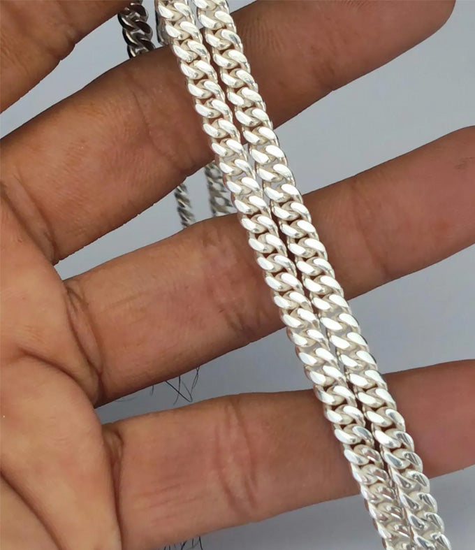 999 Pure Silver Curb Chain Necklace - 5 mm gift jewelry