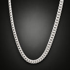 999 Pure Silver Curb Chain Necklace, 5mm Handmade
