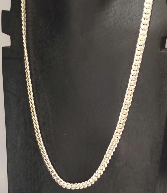 999 Pure Silver Curb Chain Necklace - 5 mm gift jewelry