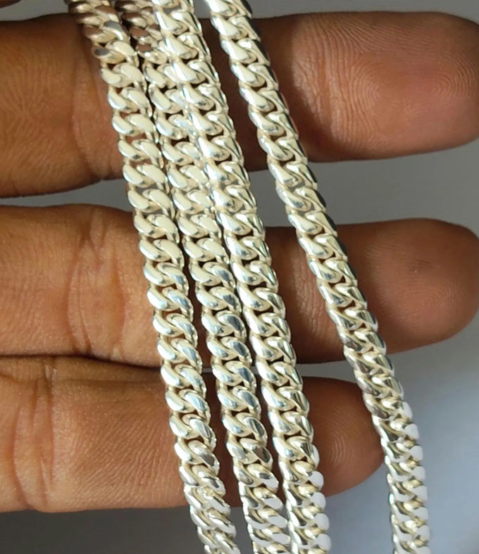 999 Pure Silver Curb Chain Necklace - 5 mm gift jewelry