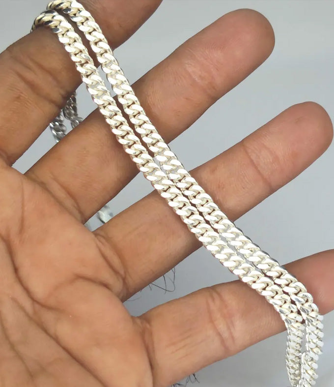 999 Pure Silver Curb Chain Necklace - 5 mm gift jewelry