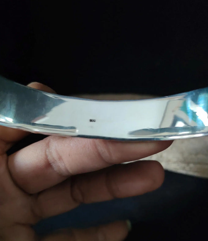 999 Silver Cuff Bracelet: Wide Handmade Bangle