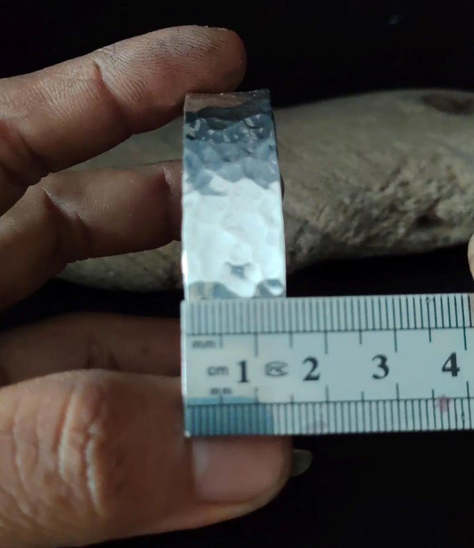 999 Silver Wide Cuff Bracelet: Statement Bangle