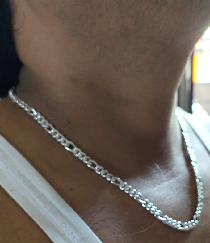 999 Silver Figaro Chain Necklace - Bali Handmade