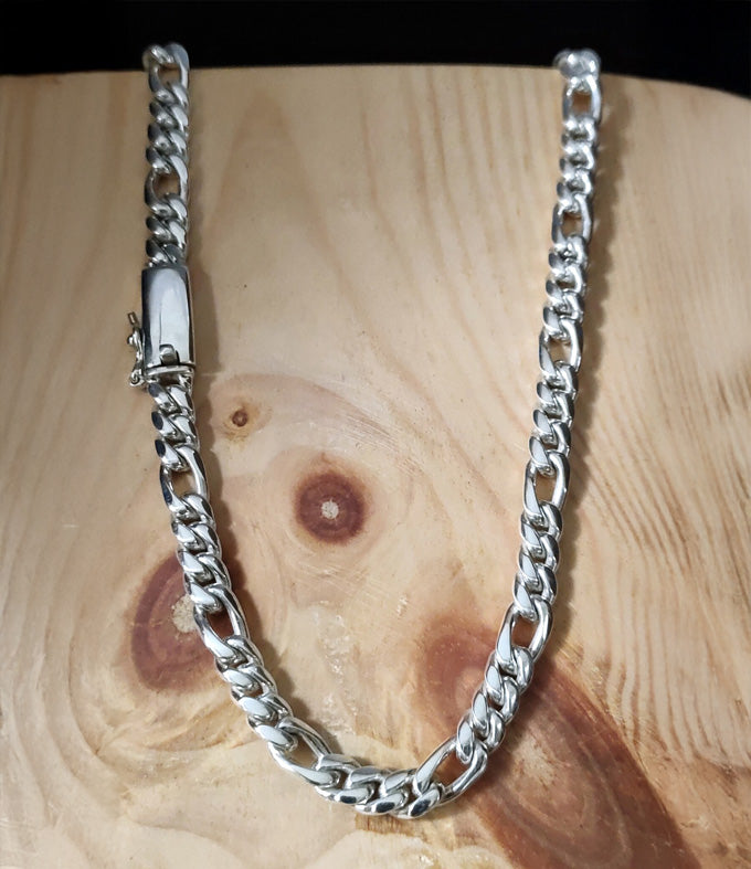 999 Silver Figaro Chain Necklace - Bali Handmade