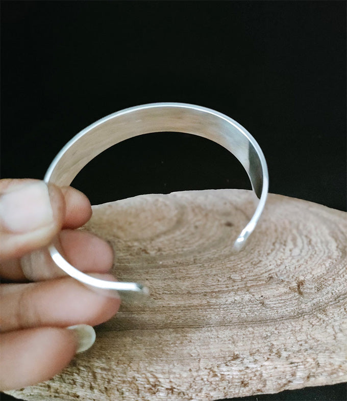 999 Silver Wide Cuff Bracelet: Statement Bangle