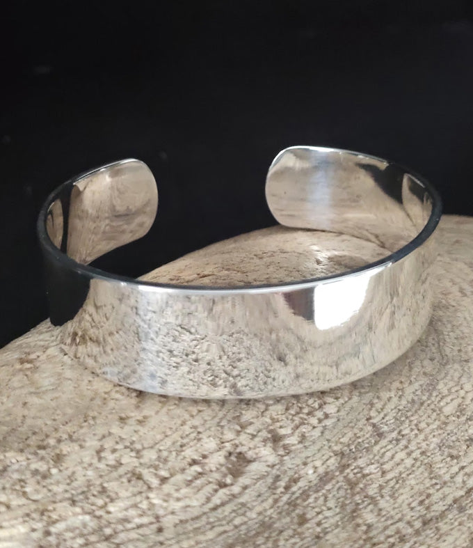 999 Silver Wide Cuff Bracelet: Statement Bangle