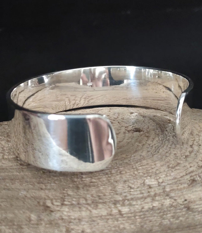 999 Silver Wide Cuff Bracelet: Statement Bangle