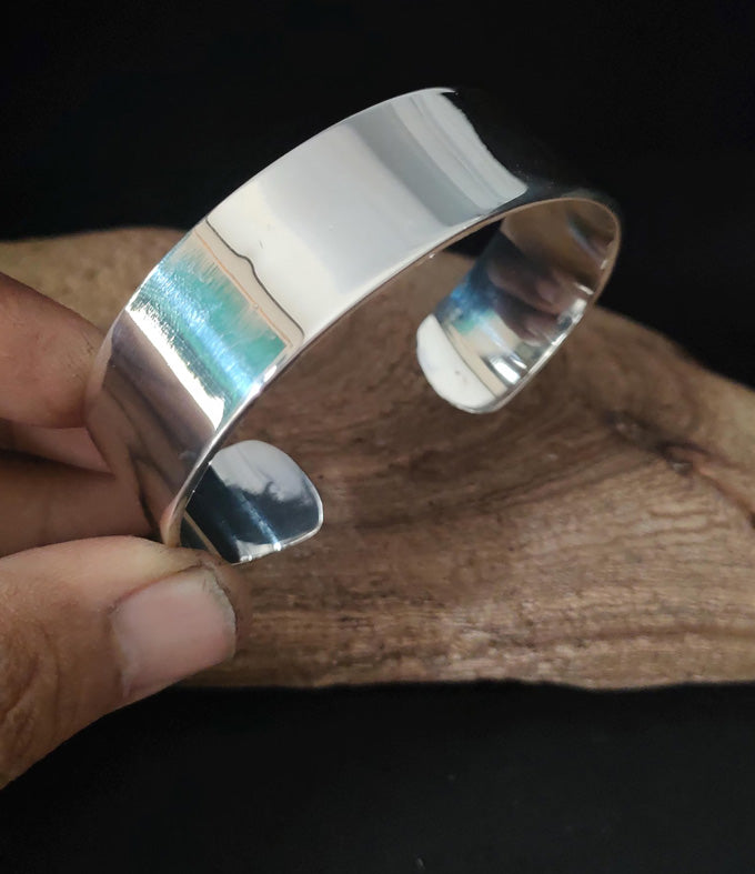 999 Silver Wide Cuff Bracelet: Statement Bangle