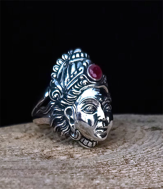 Handmade Sterling Silver 925 Goddess Lakshmi Ring