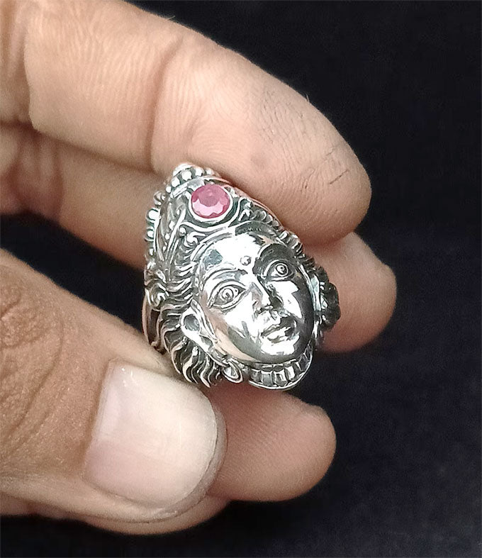 Handmade Sterling Silver 925 Goddess Lakshmi Ring