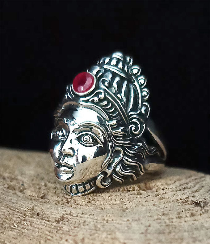 Handmade Sterling Silver 925 Goddess Lakshmi Ring
