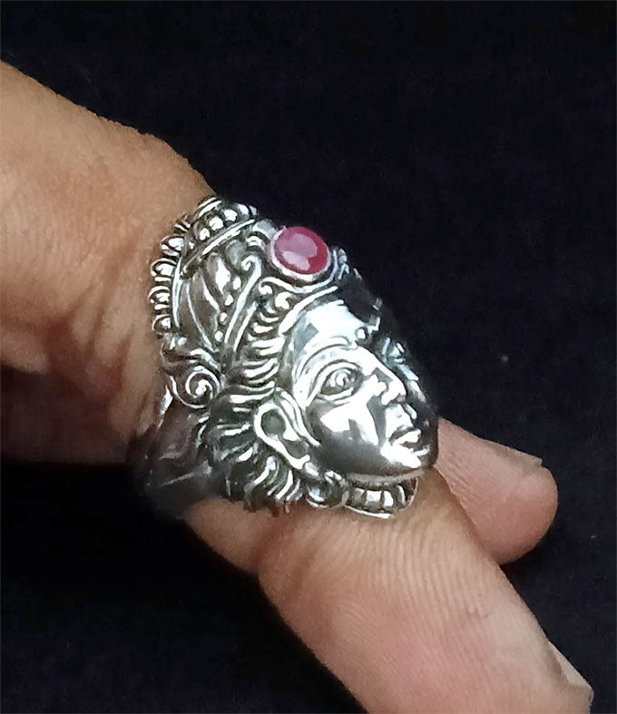 Handmade Sterling Silver 925 Goddess Lakshmi Ring