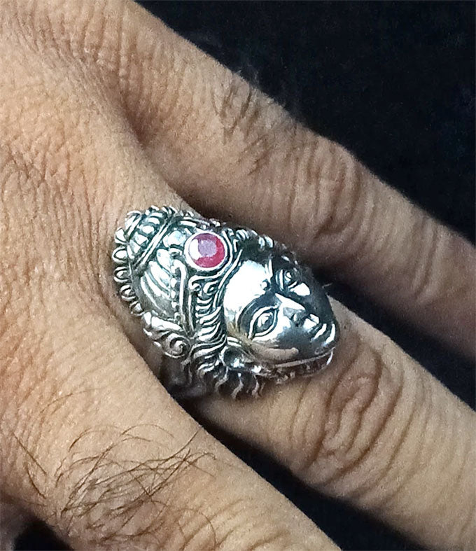 Handmade Sterling Silver 925 Goddess Lakshmi Ring