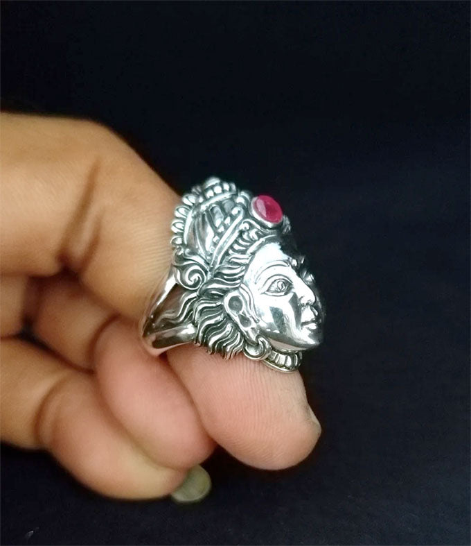 Handmade Sterling Silver 925 Goddess Lakshmi Ring