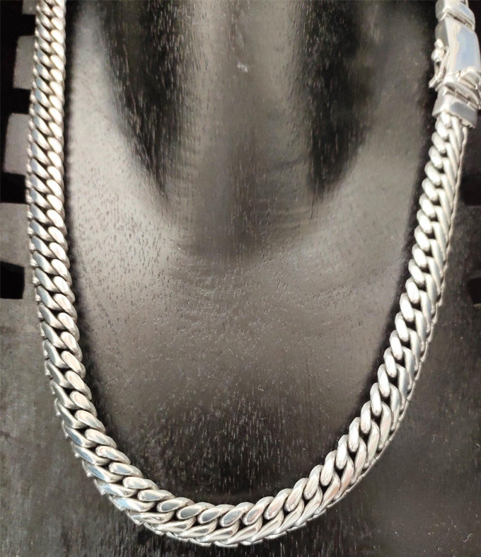 Handcrafted 999 Pure Silver Woven Chain Necklace - Mens Jewelry