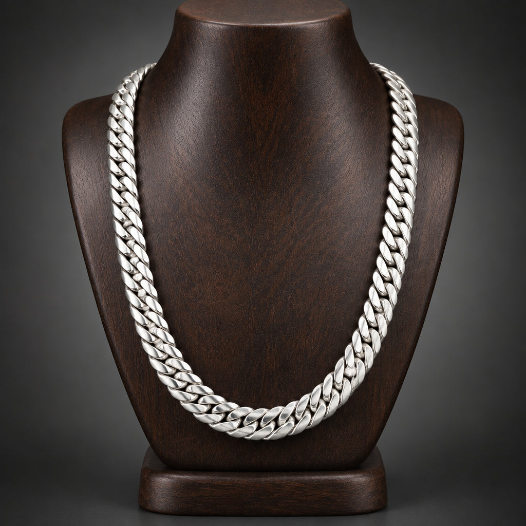 Men's 10mm 999 Pure Silver Woven Chain Necklace