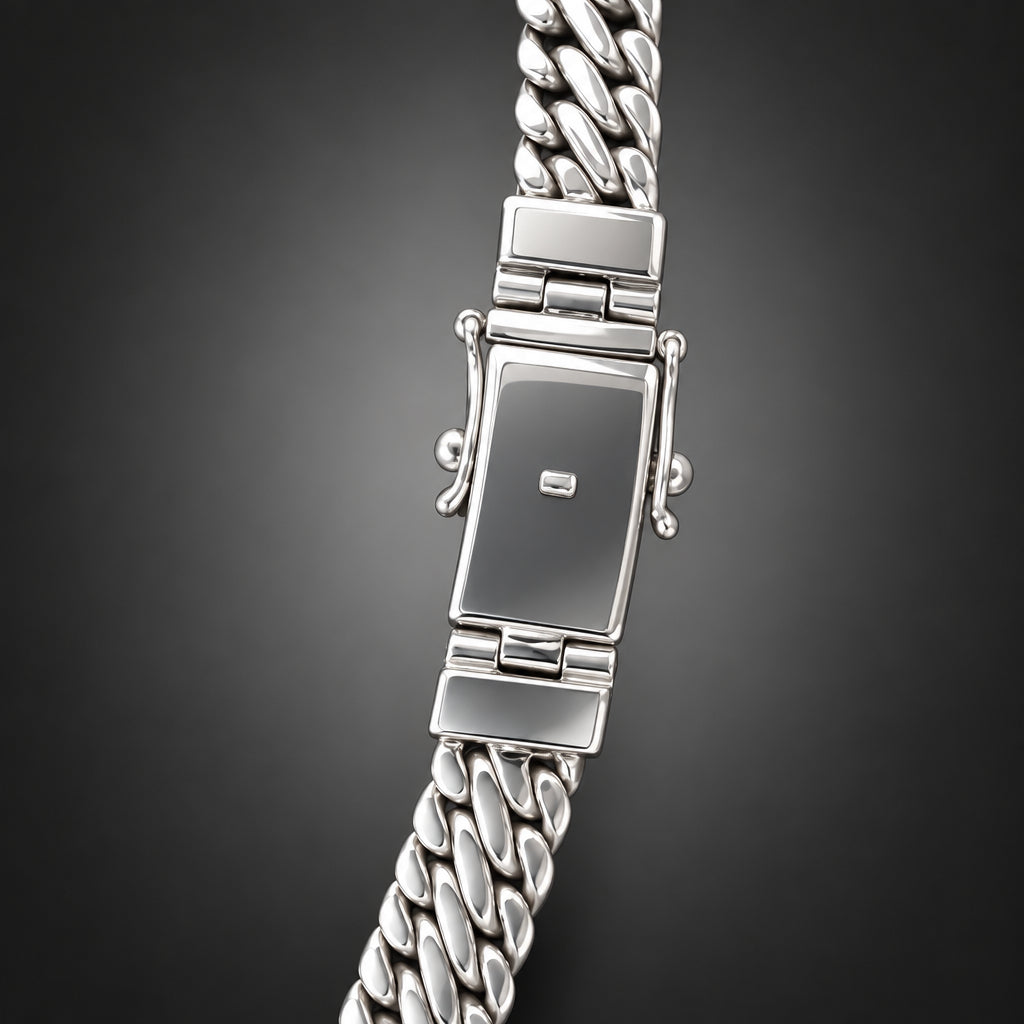Men's 10mm 999 Pure Silver Woven Chain Necklace