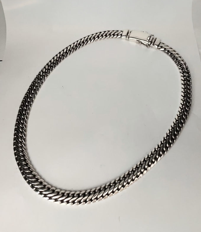 Handcrafted 999 Pure Silver Woven Chain Necklace - Mens Jewelry