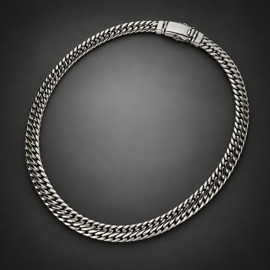 Men's 10mm 999 Pure Silver Woven Chain Necklace
