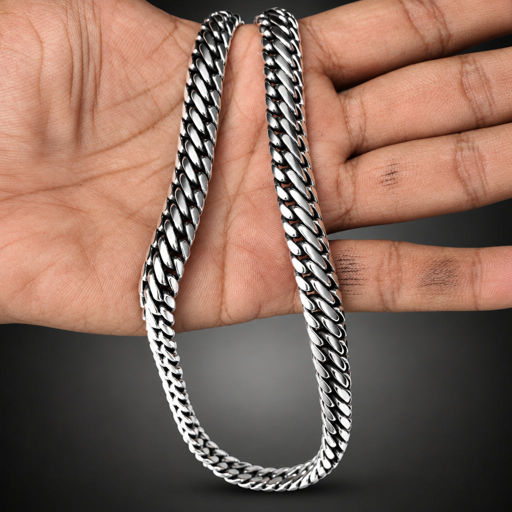 Men's 10mm 999 Pure Silver Woven Chain Necklace