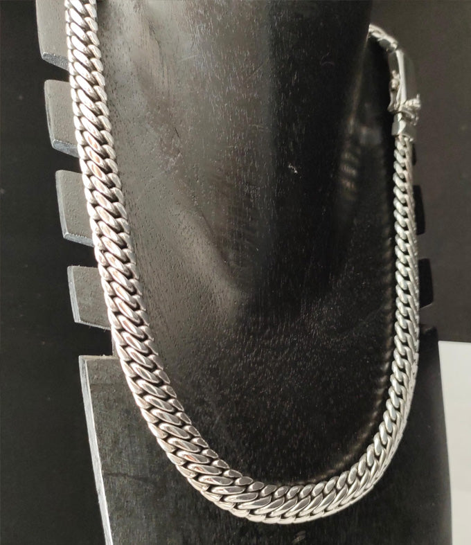 Handcrafted 999 Pure Silver Woven Chain Necklace - Mens Jewelry