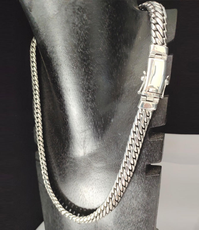 Handcrafted 999 Pure Silver Woven Chain Necklace - Mens Jewelry