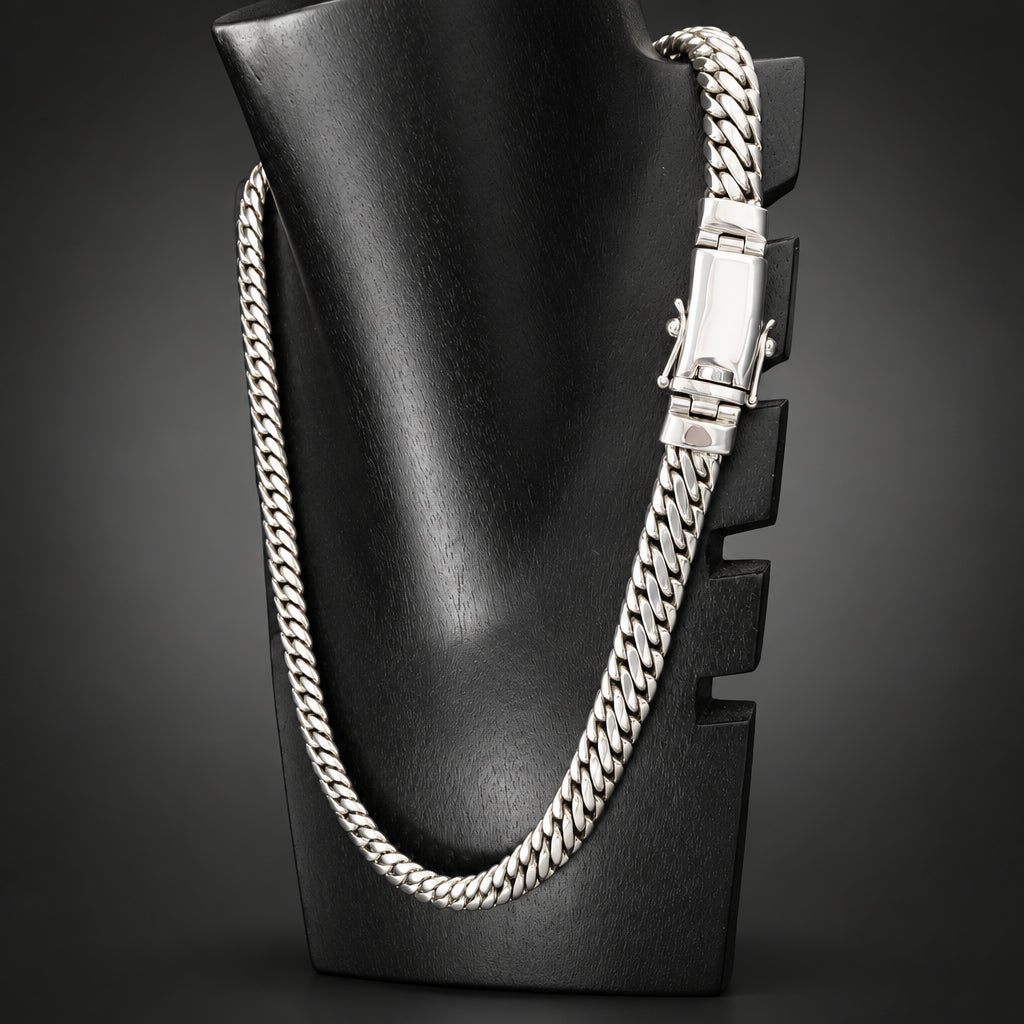 Men's 10mm 999 Pure Silver Woven Chain Necklace