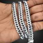 Handcrafted Men's 10mm 999 Silver Curb Chain Necklace