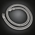 Handcrafted Men's 10mm 999 Silver Curb Chain Necklace