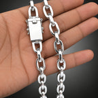 Men's 10mm Heavy 999 Pure Silver Anchor Chain Necklace